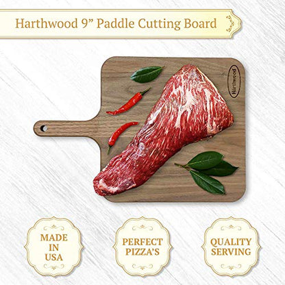 Härthwood Walnut Wood Cutting Board with Handle 12"x12"