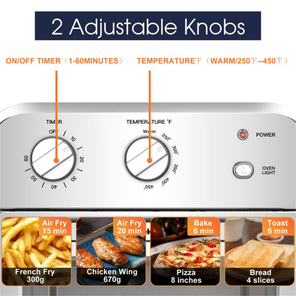 Silver Air Fryer Oven 4 Slice Toaster Airfryer Countertop Oven | Toasters | Kitchen + Metal
