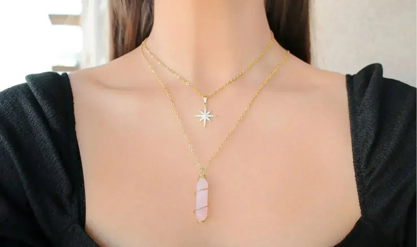 Polaris Star Necklace - 24K Gold Plated & CZ Charm | Femstylo