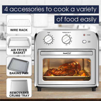 Silver Air Fryer Oven 4 Slice Toaster Airfryer Countertop Oven | Toasters | Kitchen + Metal