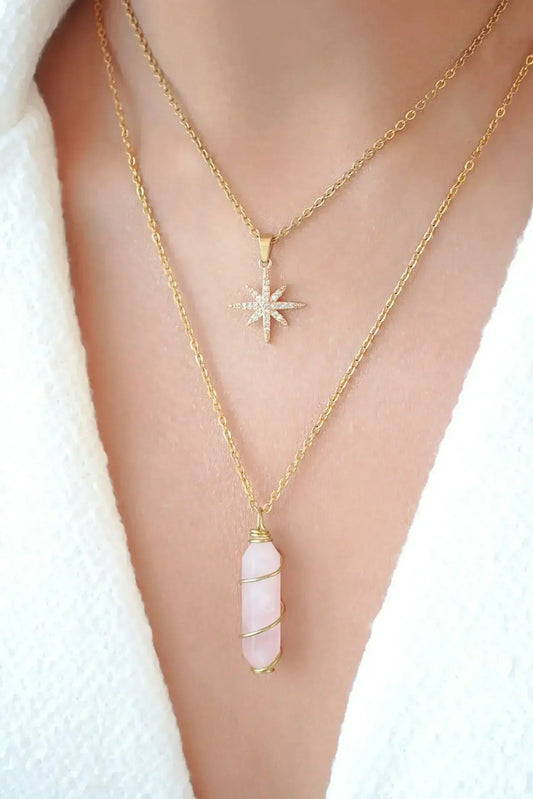 Polaris Star Necklace - 24K Gold Plated & CZ Charm | Femstylo