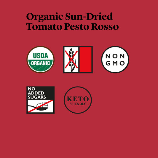 Delicious & Sons Organic Sun-Dried Tomato Pesto Rosso 6.70 oz 3 Pack | Kitchen + Metal
