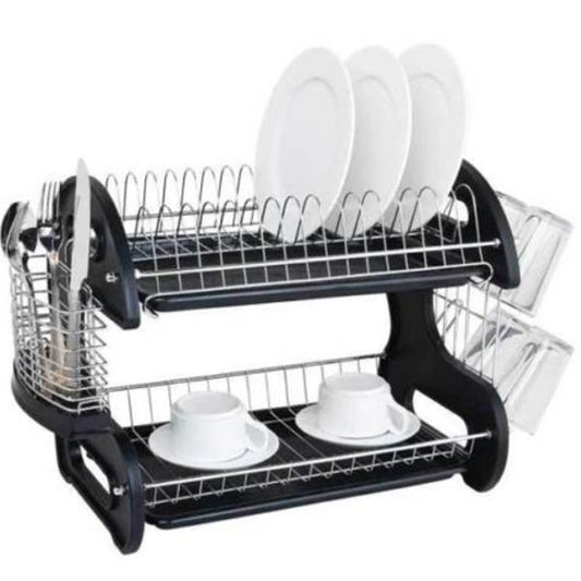 Multifunctional Dual Layers Bowls Dish Collection Shelf Dish Drainer | Under $100 | Kitchen + Metal
