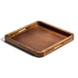 Acacia Wood Square Serving Tray  14" x 14" | Kitchen + Metal