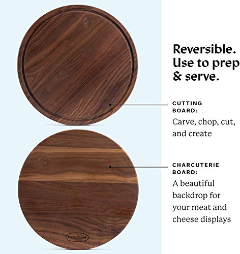 Härthwood Walnut Wood Cutting Board with Juice Groove (12" round) | Kitchen [Wood] | Kitchen + Metal