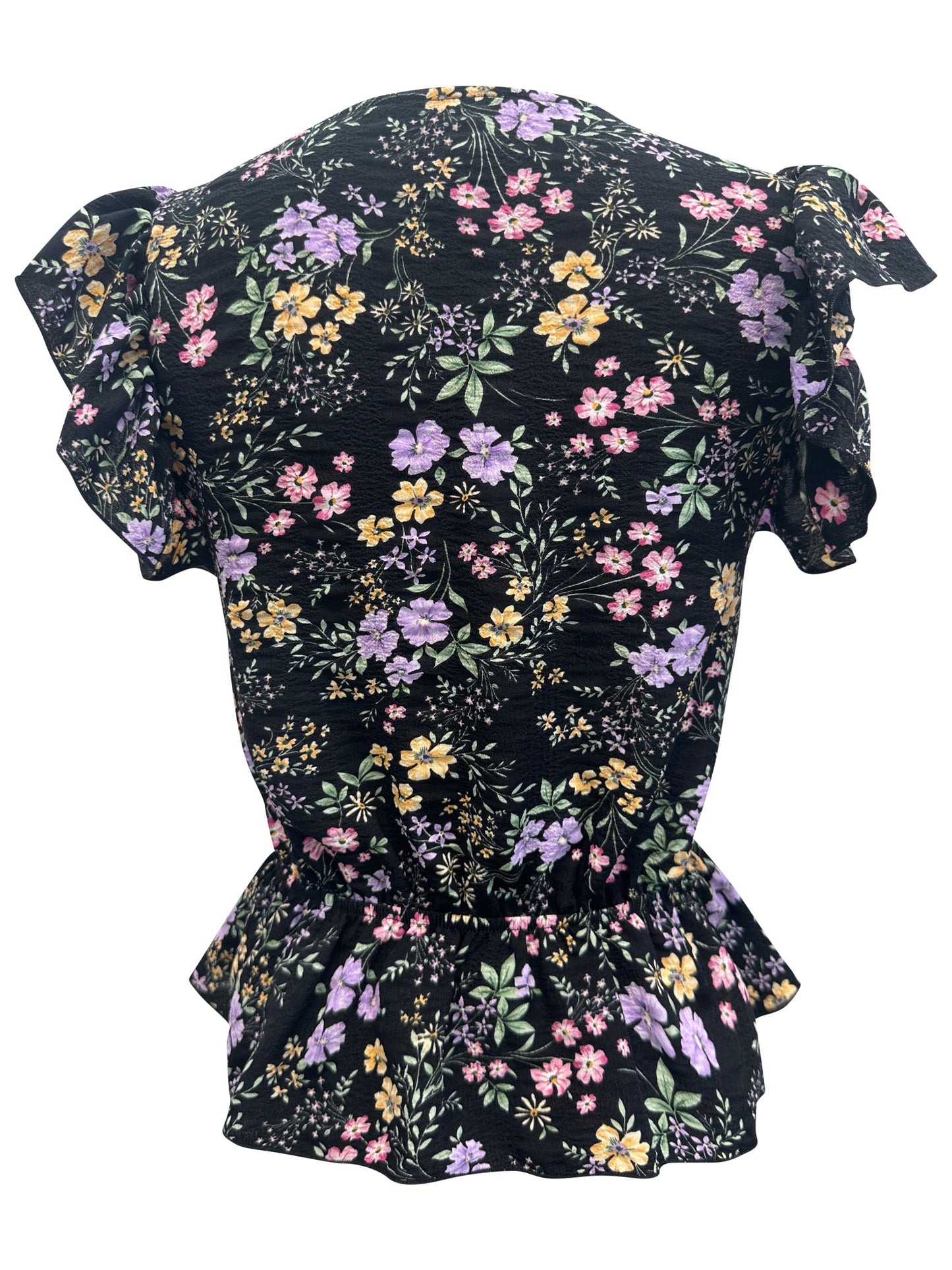 Floral Ruffle Sleeve Peplum Top – Effortlessly Feminine and Chic | Apparel | Kitchen + Metal