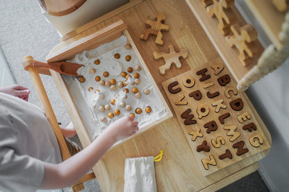 QToys Australia Natural Capital Letter Puzzle | Kitchen + Metal