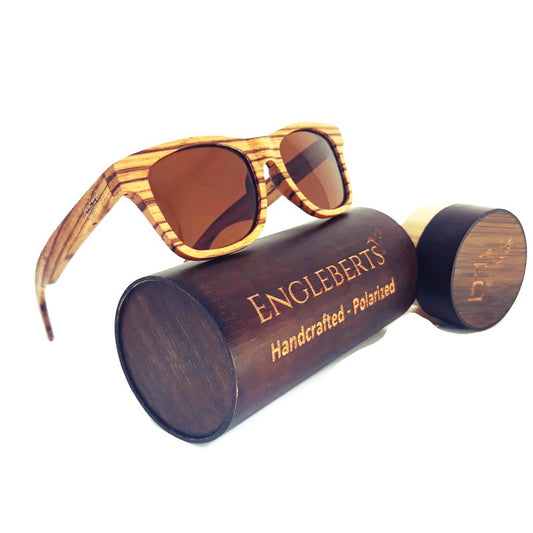Zebrawood Full Frame Polarized Sunglasses with Case | Kitchen + Metal
