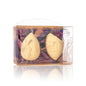 Two gold makeup sponges in a decorative box with 'Almost Famous' branding.