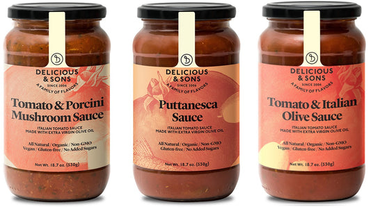 Delicious & Sons Italian Tomato Pasta Sauce 18.70oz (Pack of 3) | Kitchen + Metal