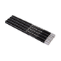 Set of black pencils with silver tips on a white background