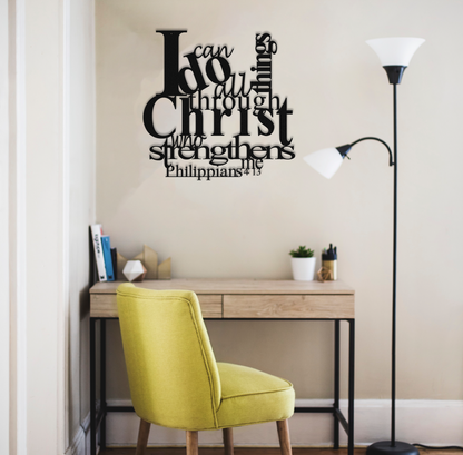 Philippians 4:13 - Metal Wall Art | Home Decor | Kitchen + Metal