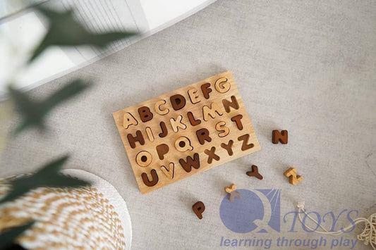 QToys Australia Natural Capital Letter Puzzle | Kitchen + Metal