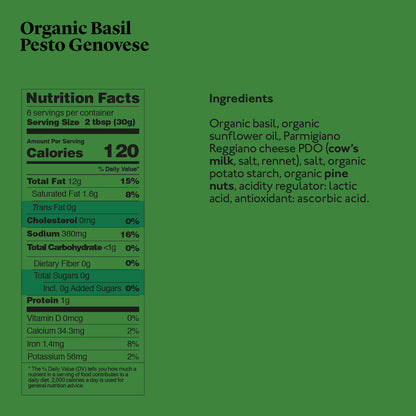 Delicious & Sons Organic Basil Pesto Genovese 6.70 oz. | Kitchen + Metal