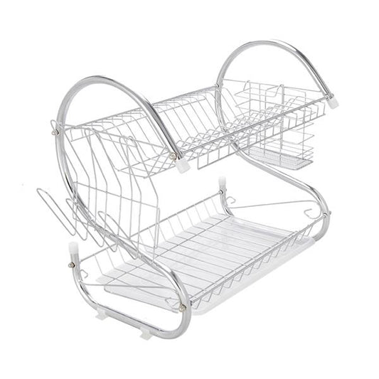 Multifunctional S-shaped Dual Layers Bowls & Dishes Collection Shelf | Under $100 | Kitchen + Metal