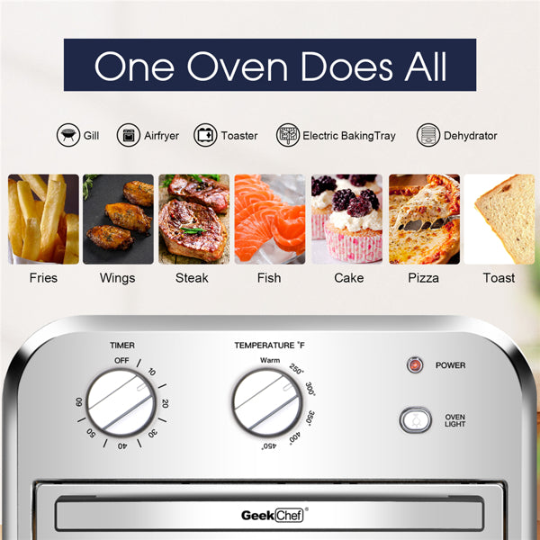 Silver Air Fryer Oven 4 Slice Toaster Airfryer Countertop Oven | Toasters | Kitchen + Metal