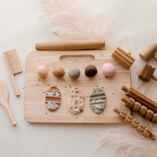 QToys Australia (USA) Wooden Play dough kit | Kitchen + Metal