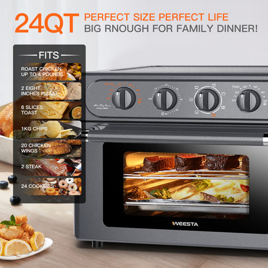 7-In-1 Air Fryer Toaster Oven 24 Quart Convection Oven Toaster | Toasters | Kitchen + Metal