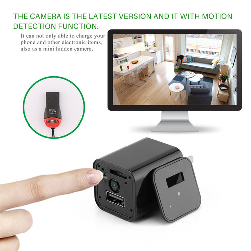 Hidden Camera HD 1080P USB Charger Home Security | The Electronics Drawer | Kitchen + Metal