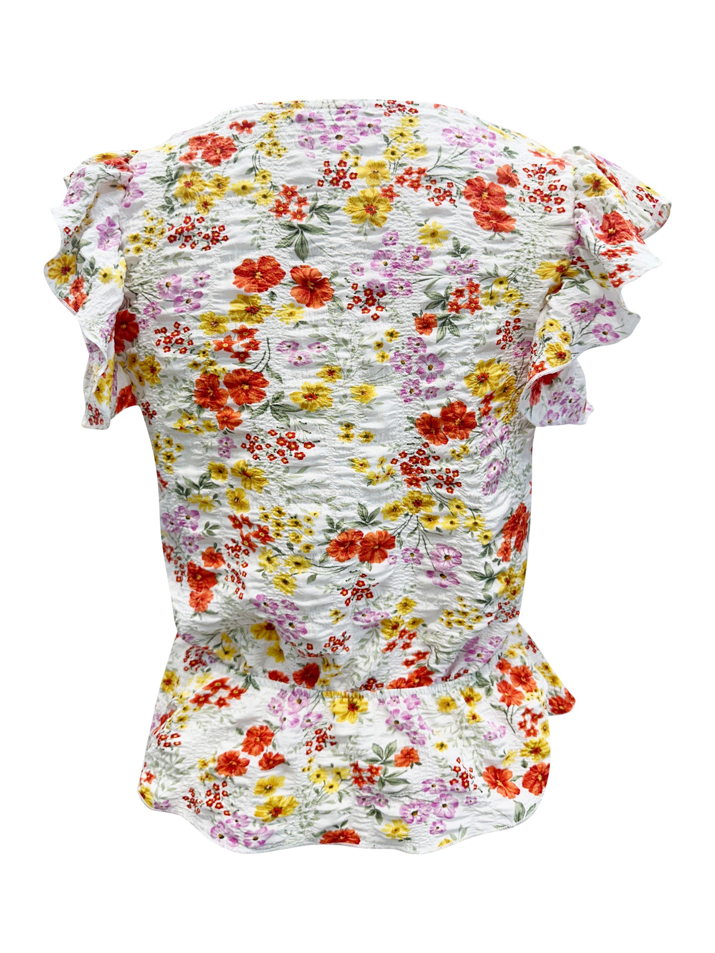 Floral Ruffle Sleeve Peplum Top – Effortlessly Feminine and Chic | Apparel | Kitchen + Metal