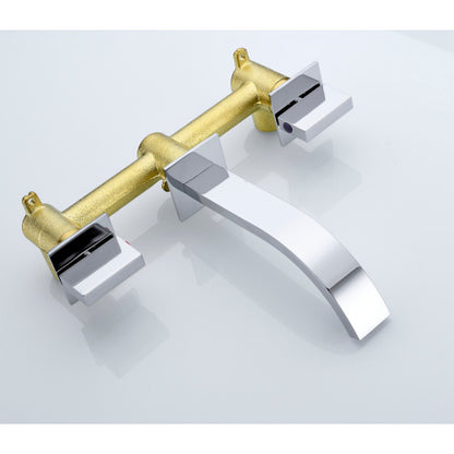 Sumerain Wall Mount Lavatory Faucet Two Handle Bathroom Faucet | Faucets | Kitchen + Metal