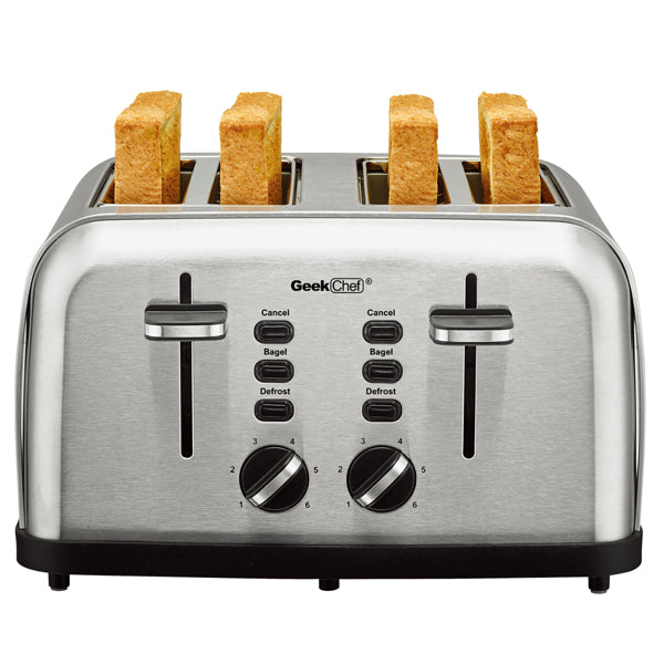Mini Toaster Stainless Steel Extra-Wide Slot with Multifunction | Toaster | Kitchen + Metal