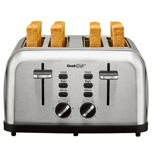 Mini Toaster Stainless Steel Extra-Wide Slot with Multifunction | Toaster | Kitchen + Metal