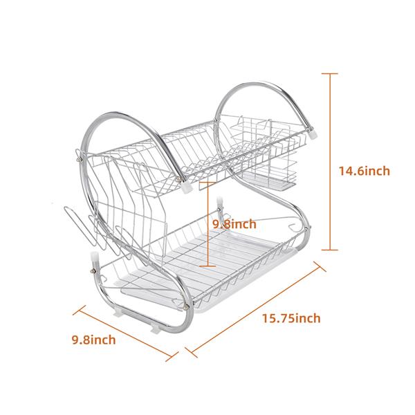 Multifunctional S-shaped Dual Layers Bowls & Dishes Collection Shelf | Under $100 | Kitchen + Metal