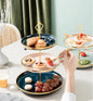 Cupcake Stand Ceramic with Gold Rod 3 Tiers