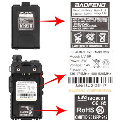 6pcs BAOFENG 1.5" LCD 136~174MHz / 400~520MHz Dual Band Walkie Talkie | Camping Collection | Kitchen + Metal