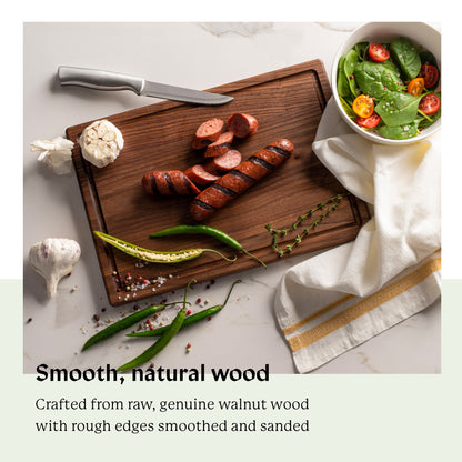 Härthwood Walnut Wood Cutting Board with Juice Groove (9"x13")