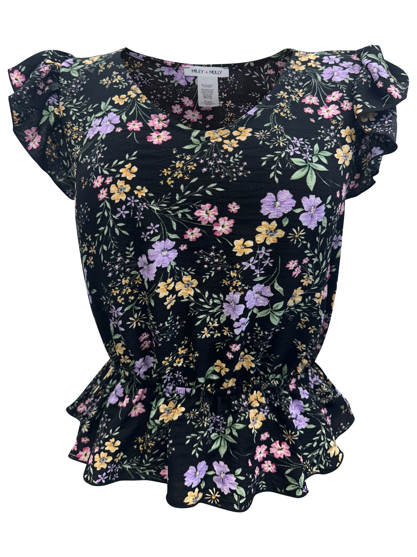 Floral Ruffle Sleeve Peplum Top – Effortlessly Feminine and Chic | Apparel | Kitchen + Metal