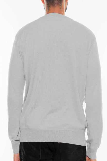 Solid Vneck Knit Pullover Sweater