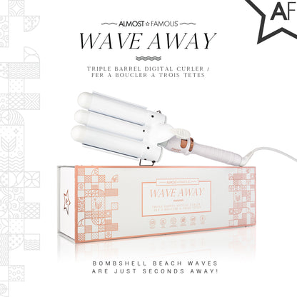 Wave Away Triple Barrel Curler with Tourmaline Ceramic Barrels