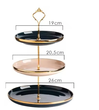 Cupcake Stand Ceramic with Gold Rod 3 Tiers