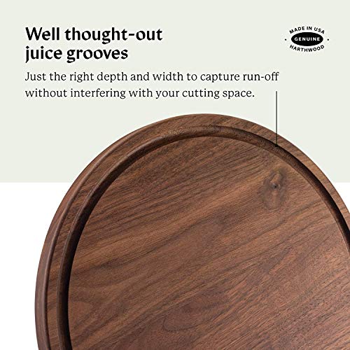 Härthwood Walnut Wood Cutting Board with Juice Groove (12" round) | Kitchen [Wood] | Kitchen + Metal