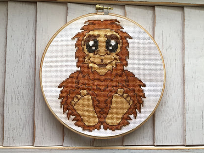 Bigfoot Sasquatch Counted Cross Stitch DIY KIT Intermediate