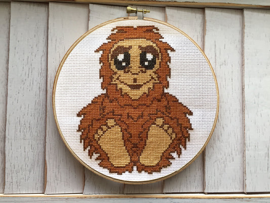 Bigfoot Sasquatch Counted Cross Stitch DIY KIT Intermediate