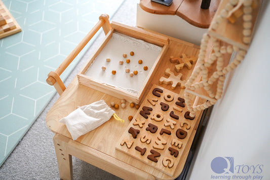 QToys Australia Natural Capital Letter Puzzle | Kitchen + Metal