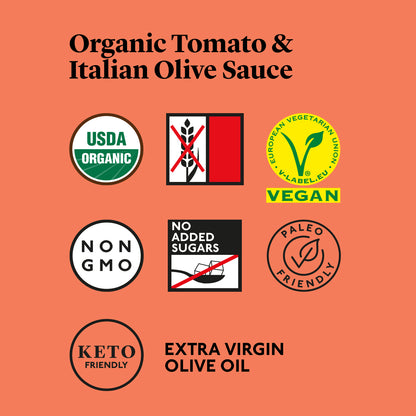 Delicious & Sons Organic Tomato & Italian Olive Sauce 18.70 oz. | Kitchen + Metal
