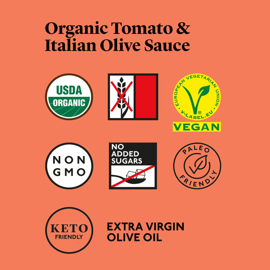 Delicious & Sons Organic Tomato & Italian Olive Sauce 18.70 oz. | Kitchen + Metal
