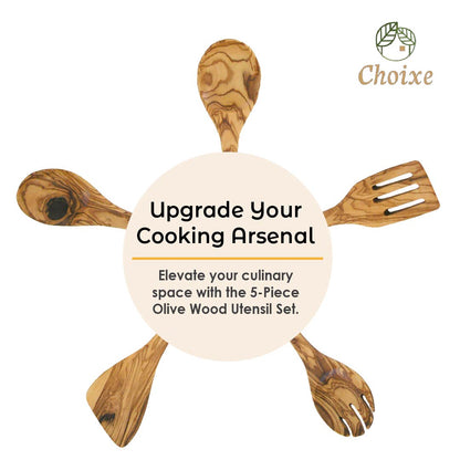 olive wooden spoons displayed