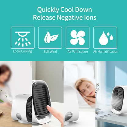 Portable USB Air Cooler Fan Mini Desktop Air Conditioner | Kitchen Essentials | Kitchen + Metal