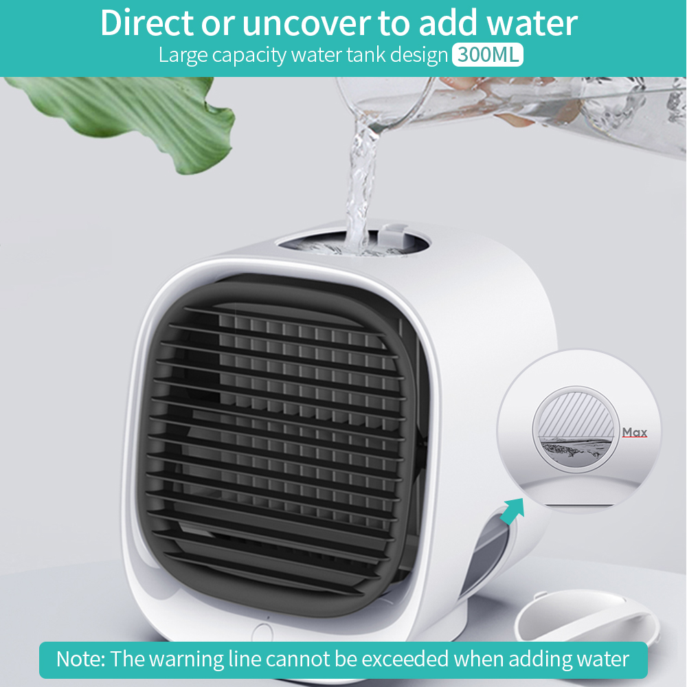 Portable USB Air Cooler Fan Mini Desktop Air Conditioner | Kitchen Essentials | Kitchen + Metal