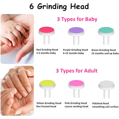 Electric Baby Nail Trimmer Nail Polisher Infant Manicure Scissors | Kitchen + Metal