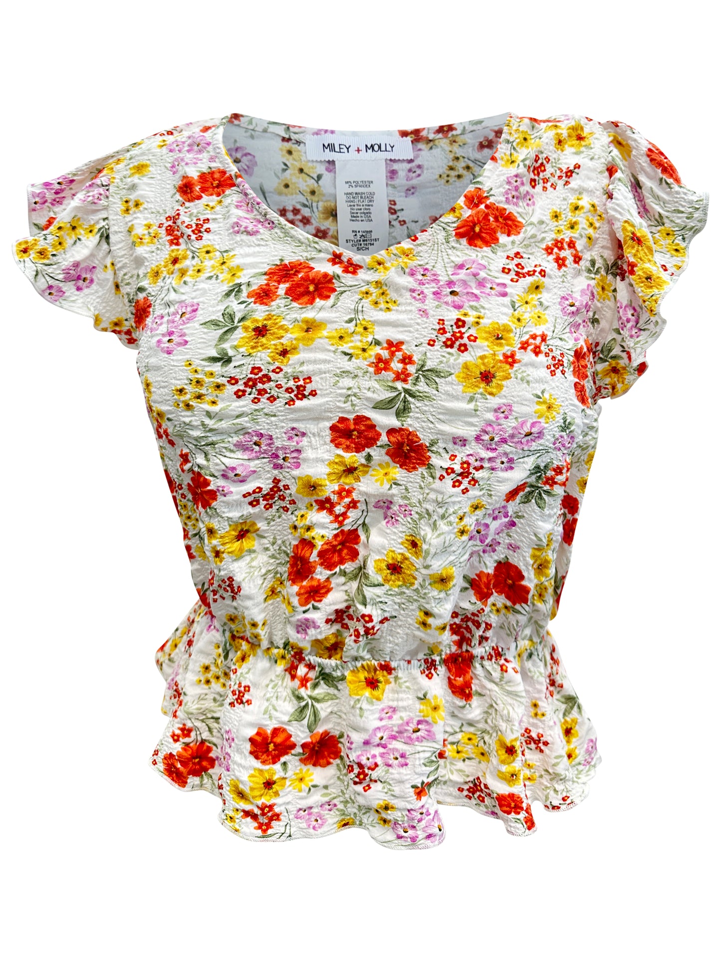 Floral Ruffle Sleeve Peplum Top – Effortlessly Feminine and Chic | Apparel | Kitchen + Metal