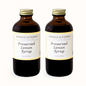 Two bottles of Morris Kitchen Preserved Lemon Syrup, each labeled 8oz.