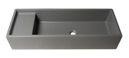 ALFI brand  AB39TRGM 39" Grey Matte Above Mount Fireclay Bathroom Trough Sink