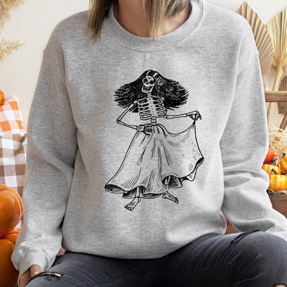 Day Of The Dead Lady Halloween Sweatshirt