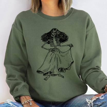 Day Of The Dead Lady Halloween Sweatshirt